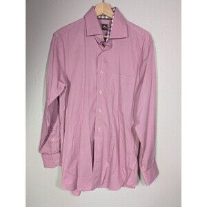 Peter‎ Millar Shirt Men Medium Pink White Stripe Cotton